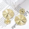 Ion Plating(IP) 304 Stainless Steel Flat Round Dangle Stud Earrings for Women EJEW-A119-14G-3