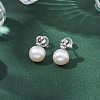 Natural Pearl Ear Studs EJEW-P286-21P-4