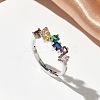 Adjustable Brass Micro Pave Cubic Zirconia Finger Rings RJEW-C163-26A-P-1