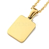Ion Plating(IP) Rectangle with Initial Letter 304 Stainless Steel Pendant Necklace NJEW-R265-04G-C-2