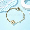 Natural Cultured Freshwater Pearl Bead Macrame Pouch Link Bracelets BJEW-JB10229-2