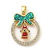 Christmas Brass Micro Pave Cubic Zirconia Pendant KK-H468-01B-02G-1