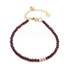 Mozambique Import Natural Garnet Round Beaded Bracelets for Women BJEW-B095-02-1