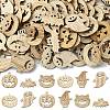 25Pcs Halloween Theme Wood Cabochons WOOD-CJC0005-56-3