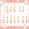 Alloy Enamel Rabbit Pendant Locking Stitch Markers HJEW-AB00030-2