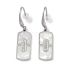 Rectangle 304 Stainless Steel Rhinestone Dangle Earrings EJEW-L283-043P-1