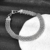 201 Stainless Steel Link Chain Bracelets for Women Men STAS-T077-20P-02-1