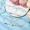 6mm Round Gemstone & Acrylic Enamel Heart Braided Bead Bracelets for Women BJEW-JB10773-2