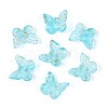 Transparent Spray Painted Glass Charms GLAA-T016-22B-1