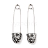 316 Surgical Stainless Steel Safety Pin Hoop Earrings for Women EJEW-Z050-32B-AS-1