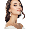 ANATTASOUL 2 Pairs 2 Colors Retro Two Tone Alloy Flat Round Dangle Earrings for Women EJEW-AN0002-40-6