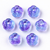 Two Tone Transparent Spray Painted Glass Beads X-GLAA-N035-07A-C01-1