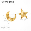 Stylish Stainless Steel Star Moon Stud Earrings WQ3777-2-1