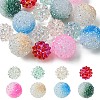 DIY Round Iridescent Transparent Resin & Frosted Acrylic Beads Jewelry Making Findings Kits DIY-YW0009-40-1