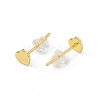 Brass Tiny Heart Stud Earrings for Women EJEW-P211-01G-2