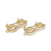 Brass Micro Pave Clear Cubic Zirconia Connector Charms KK-E068-VB378-3