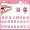 20Pcs Pink Cube Letter Silicone Beads 12x12x12mm Square Dice Alphabet Beads with 2mm Hole Spacer Loose Letter Beads for Bracelet Necklace Jewelry Making JX435S-2