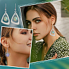 Unicraftale 12 Pairs 4 Style Glass Blank Dome Dangle Earrings EJEW-UN0002-21-7