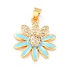 Real 18K Gold Plated Brass Micro Pave Cubic Zirconia Pendants ZIRC-L100-087G-05-2