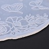 Flat Round with Flower & Butterfly Cup Mat Silicone Molds LS-DIY-M034-29-4