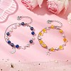 2Pcs Glass & Acrylic Beads Charm Bracelets BJEW-JB11411-1