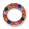 304 Stainless Steel Colorful Rhinestone Linking Rings STAS-Z082-01P-02-1