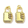 Rack Plating Brass Micro Pave Clear Cubic Zirconia Pendants KK-M293-26G-1