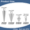 8Pcs 4 Styles 304 Stainless Steel Pendants STAS-LP0001-34-2