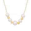 925 Sterling Silver & Baroque Natural Freshwater Keshi Pearl Round Graduated Beaded Necklaces FS-WG72E9B-02-2