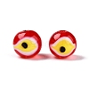 Handmad Evil Eye Round Lampwork Beads LAMP-T021-17C-1