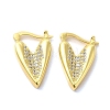 Clear Cubic Zirconia Heart Hoop Earrings EJEW-A095-01G-1