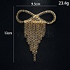 Bowknot Brass Chain Tassel Alligator Hair Clips PW-WGB460E-01-2