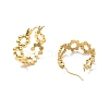 Ion Plating(IP) 304 Stainless Steel Beaded Ring Hoop Earrings for Women EJEW-P202-02G-2