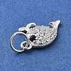 925 Sterling Silver Micro Pave Clear Cubic Zirconia Charms STER-S009-03A-S-2