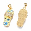 Brass Micro Pave Clear Cubic Zirconia Pendants ZIRC-B002-31G-E-2