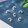 6Pcs 925 Sterling Silver Hollow Initial Beads STER-TA0001-53C-6