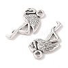 Tibetan Style Alloy Flamingo Shape Pendants X-TIBEP-Q043-293-RS-2