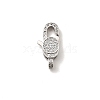 Brass Micro Pave Clear Cubic Zirconia Lobster Claw Clasps KK-A266-24D-P-1