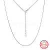 925 Sterling Silver Round Snake Chain Necklaces for Women NJEW-H048-07P-2