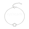 925 Silver Micro Pave Zircon Flower Bracelets AC1585-2-1