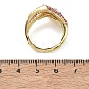 Brass Micro Pave Cubic Zirconia Cuff Open Rings for Women RJEW-L343-12G-02-5