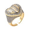 Brass Micro Pave Cubic Zirconia Cuff Rings for Women RJEW-G325-07GP-1