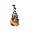 Retro Hollow Natural Tiger Eye  Pendants PW-WGBA09F-03-1