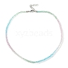 Bling Glass Round Beaded Necklace for Women NJEW-PH01490-03-1