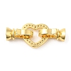 Rack Plating Brass Pave Clear Cubic Zirconia Fold Over Clasps KK-Q781-08G-2