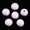 Easter Theme Printed Wood Beads WOOD-T032-22J-1