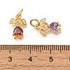 Rack Plating Brass Micro Pave Cubic Zirconia Charms KK-I716-24G-3