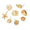 16Pcs 8 Style Brass Stud Earring Findings FIND-TA0001-85-13