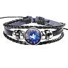 12 Constellation Leather Cord Bracelets BJEW-P240-E06-1