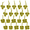 BENECREAT 20Pcs 2 Style Shamrock & Clover Shape Polyester Knitted Costume Ornament Accessories DIY-BC0006-64-1